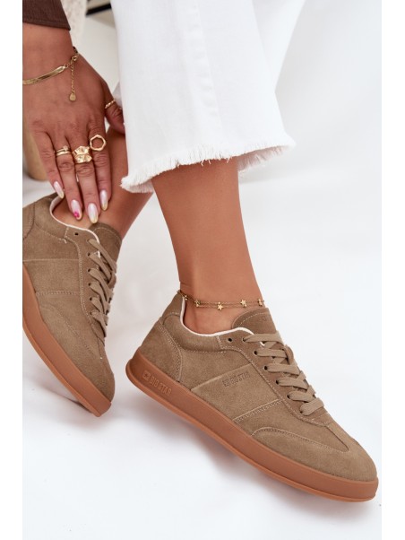 Women's Suede Sneakers Big Star SS274675 HI-POLY SYSTEM Beige