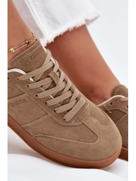 Women's Suede Sneakers Big Star SS274675 HI-POLY SYSTEM Beige
