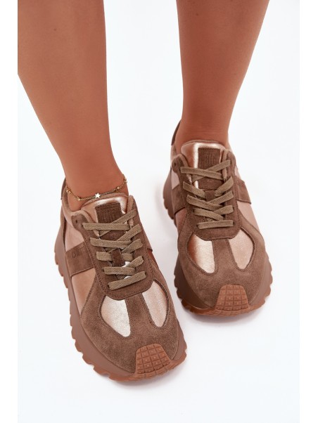 Women's Insulated Platform Sneakers Big Star OO274A218 HI-POLY SYSTEM Brown