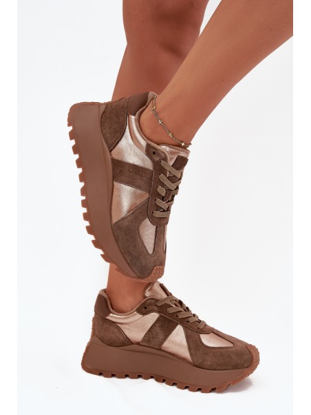 Women's Insulated Platform Sneakers Big Star OO274A218 HI-POLY SYSTEM Brown