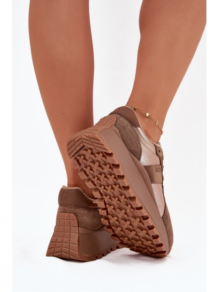 Women's Insulated Platform Sneakers Big Star OO274A218 HI-POLY SYSTEM Brown