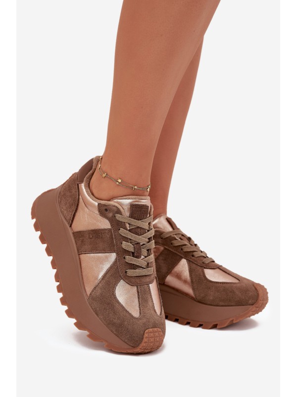 Women's Insulated Platform Sneakers Big Star OO274A218 HI-POLY SYSTEM Brown