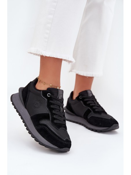Leather Women's Sneakers Big Star OO274529 HI-POLY SYSTEM Black