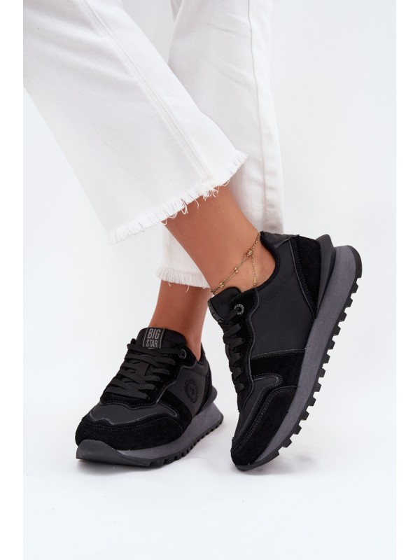 Leather Women's Sneakers Big Star OO274529 HI-POLY SYSTEM Black
