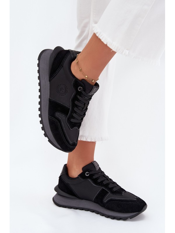 Leather Women's Sneakers Big Star OO274529 HI-POLY SYSTEM Black