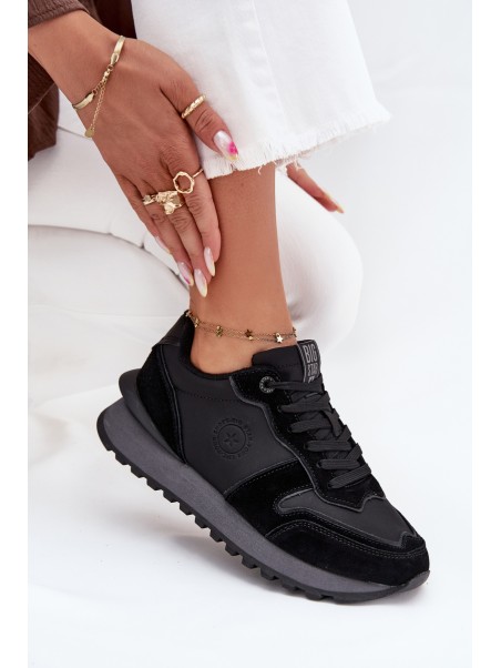 Leather Women's Sneakers Big Star OO274529 HI-POLY SYSTEM Black