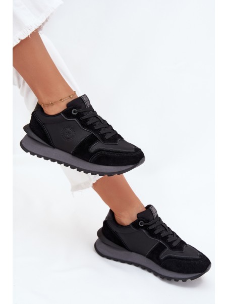 Leather Women's Sneakers Big Star OO274529 HI-POLY SYSTEM Black