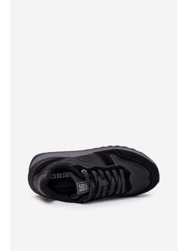 Leather Women's Sneakers Big Star OO274529 HI-POLY SYSTEM Black