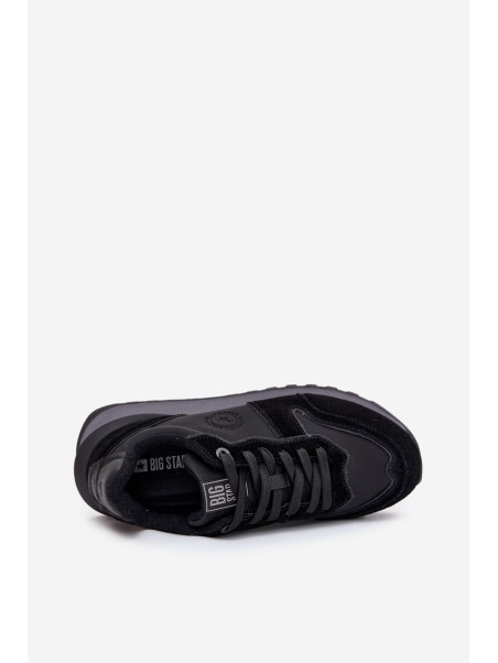Leather Women's Sneakers Big Star OO274529 HI-POLY SYSTEM Black