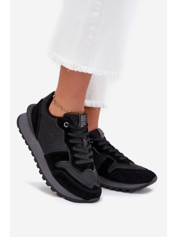 Leather Women's Sneakers Big Star OO274529 HI-POLY SYSTEM Black