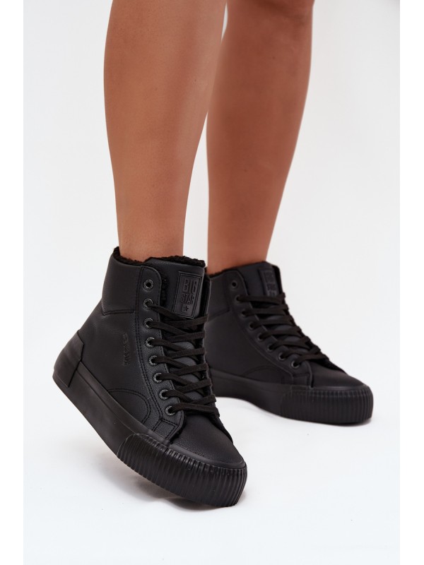 Warm Women's Sneakers On Platform Big Star OO274796 Black