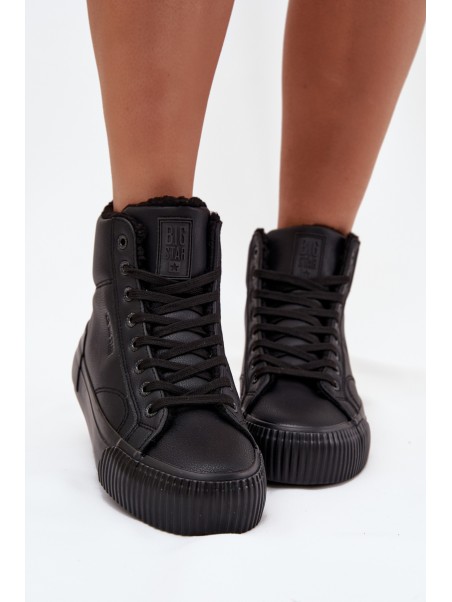 Warm Women's Sneakers On Platform Big Star OO274796 Black