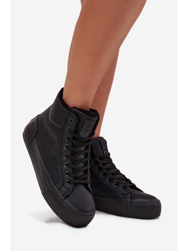 Warm Women's Sneakers On Platform Big Star OO274796 Black