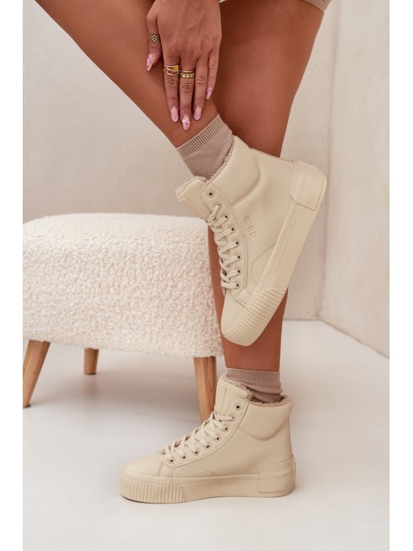 Lined Women's Platform Sneakers Big Star OO274795 Beige