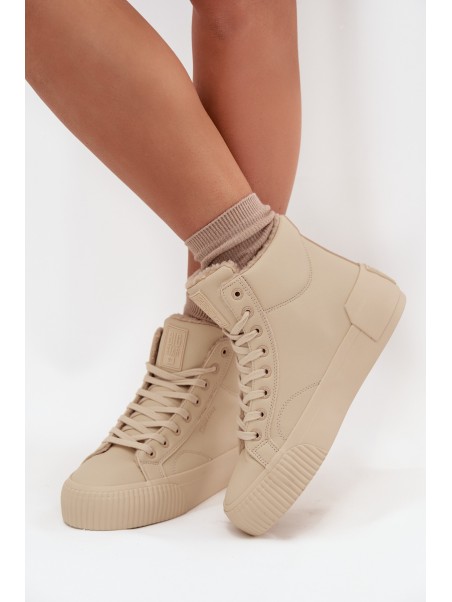 Lined Women's Platform Sneakers Big Star OO274795 Beige