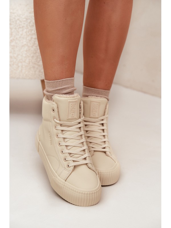 Lined Women's Platform Sneakers Big Star OO274795 Beige