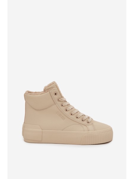 Lined Women's Platform Sneakers Big Star OO274795 Beige