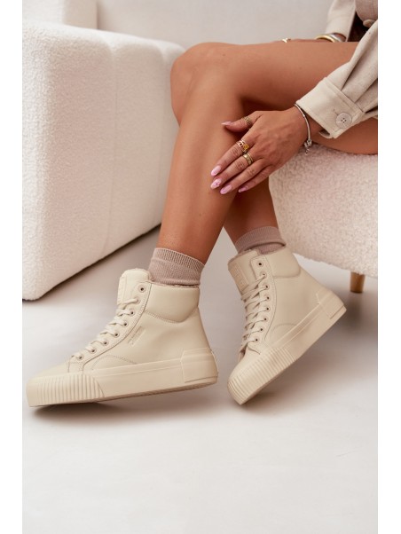 Lined Women's Platform Sneakers Big Star OO274795 Beige