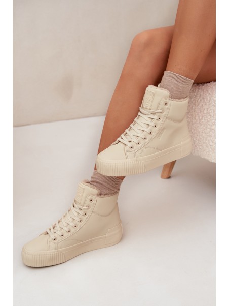 Lined Women's Platform Sneakers Big Star OO274795 Beige