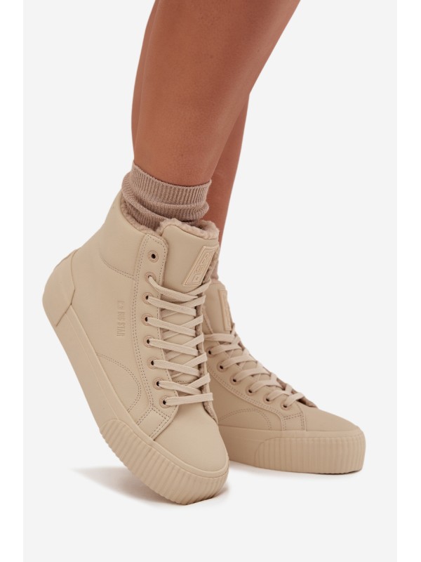 Lined Women's Platform Sneakers Big Star OO274795 Beige