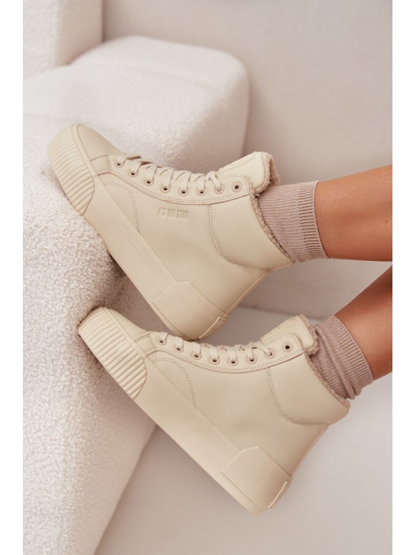 Lined Women's Platform Sneakers Big Star OO274795 Beige