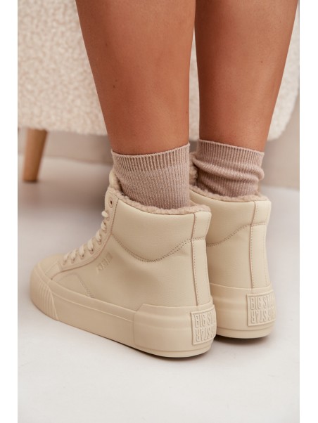 Lined Women's Platform Sneakers Big Star OO274795 Beige