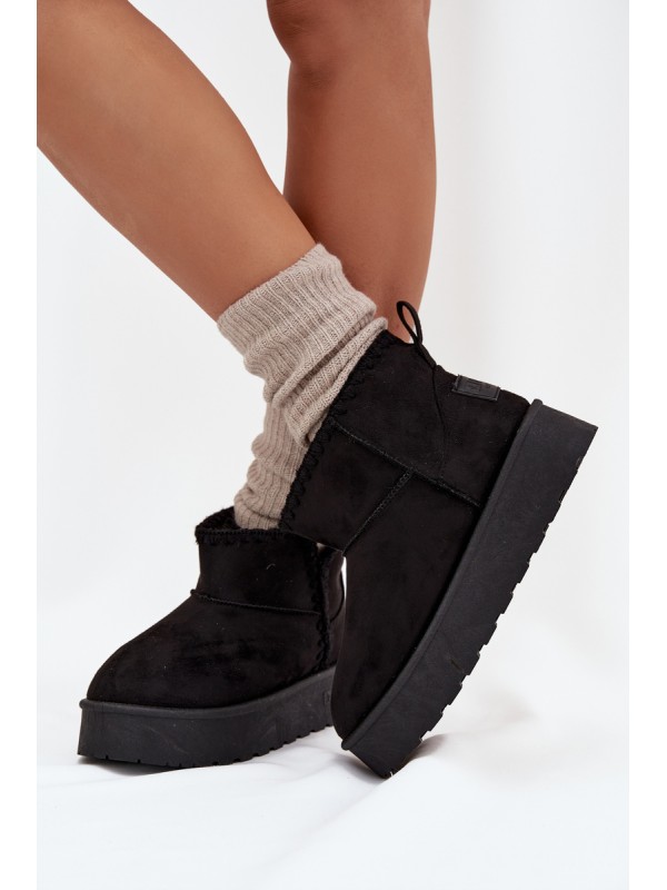 Women's Snow Boots On Platform With Stitching Big Star SS274128 Black 2