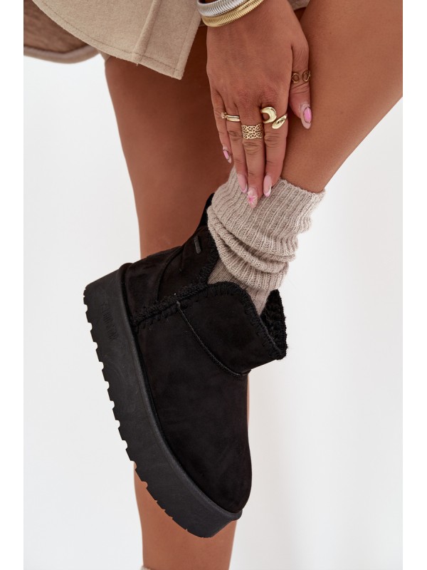 Women's Snow Boots On Platform With Stitching Big Star SS274128 Black