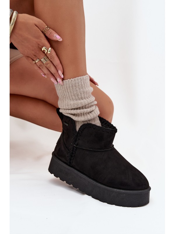 Women's Snow Boots On Platform With Stitching Big Star SS274128 Black