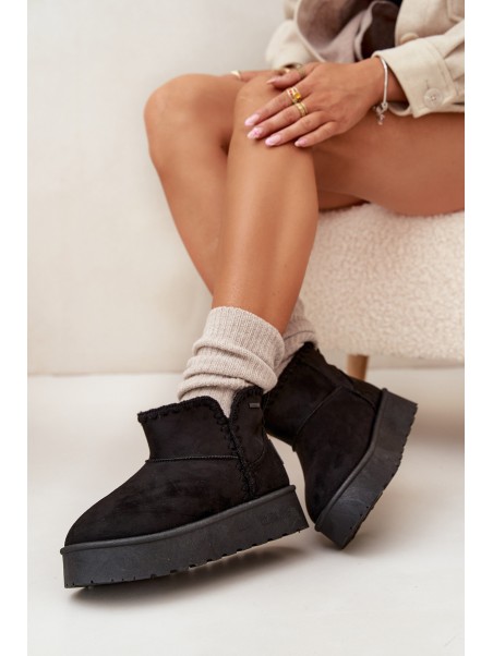 Women's Snow Boots On Platform With Stitching Big Star SS274128 Black