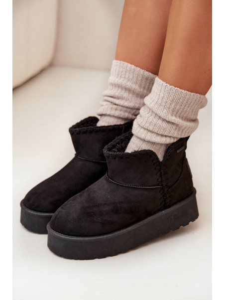 Women's Snow Boots On Platform With Stitching Big Star SS274128 Black