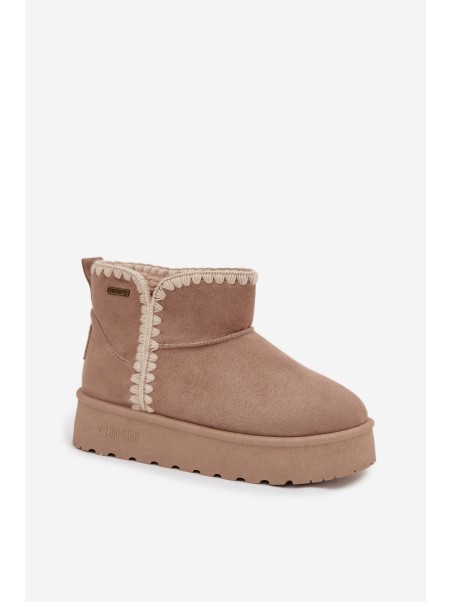 Women's Snow Boots On Platform With Stitching Big Star SS274129 Beige