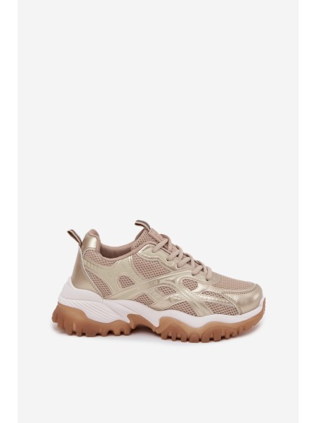Women's Sports Shoes Sneakers Big Star SS274014 Beige-Gold