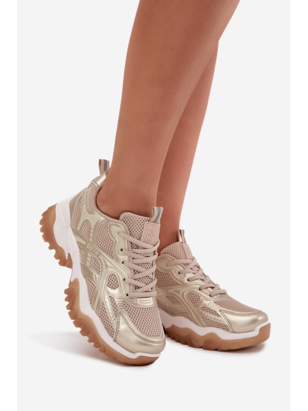 Women's Sports Shoes Sneakers Big Star SS274014 Beige-Gold