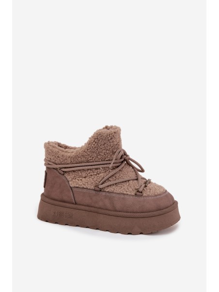 Womens Snow Boots On Platform With Faux Fur SS274112 Brown