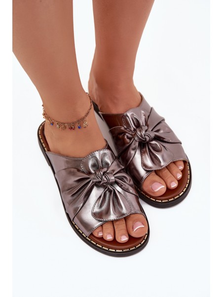 Ladies Slippers On Flat Sole Graphite Nelvira