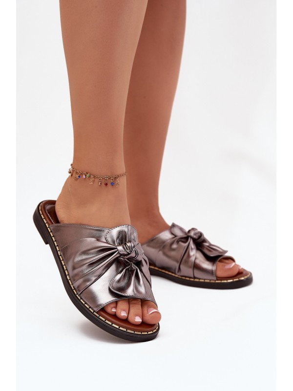 Ladies Slippers On Flat Sole Graphite Nelvira 2