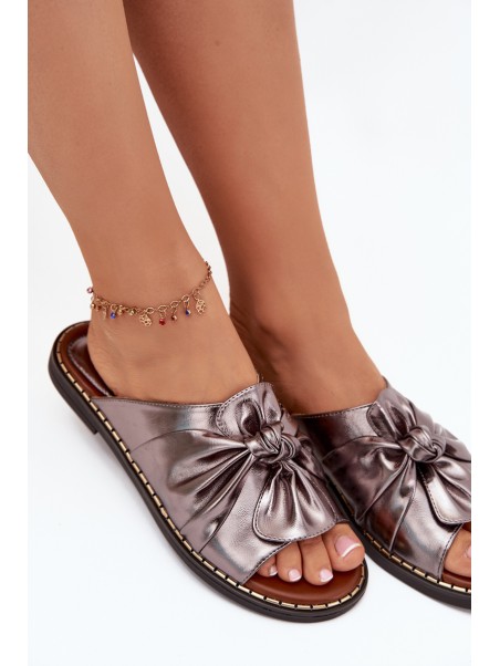 Ladies Slippers On Flat Sole Graphite Nelvira