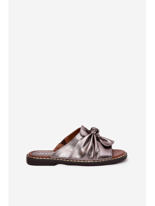 Ladies Slippers On Flat Sole Graphite Nelvira