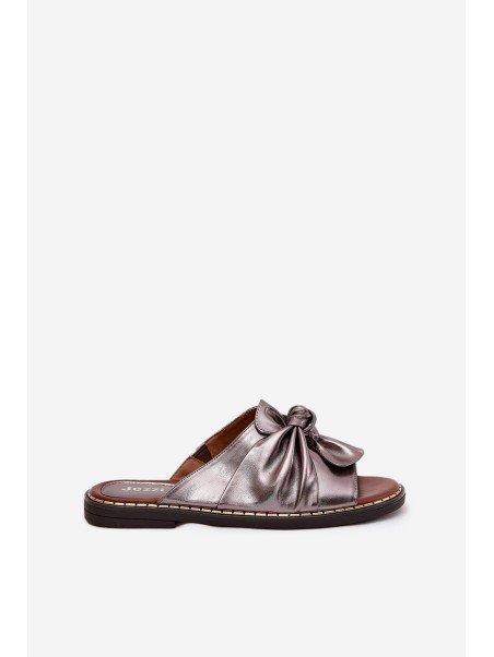 Ladies Slippers On Flat Sole Graphite Nelvira