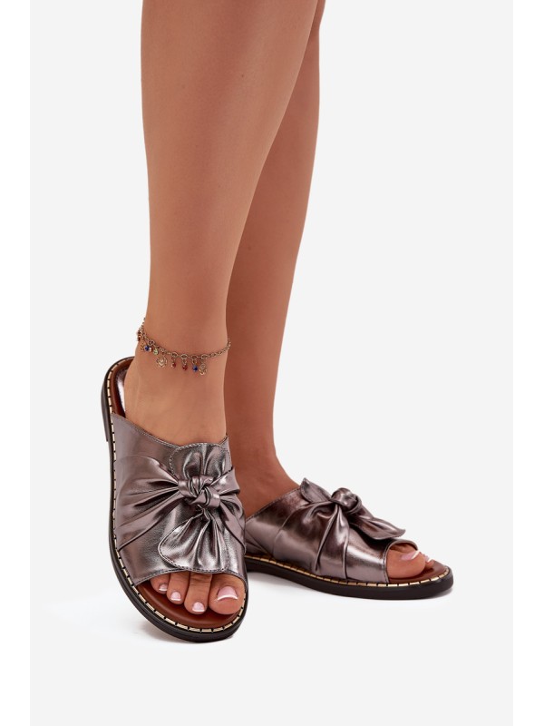 Ladies Slippers On Flat Sole Graphite Nelvira