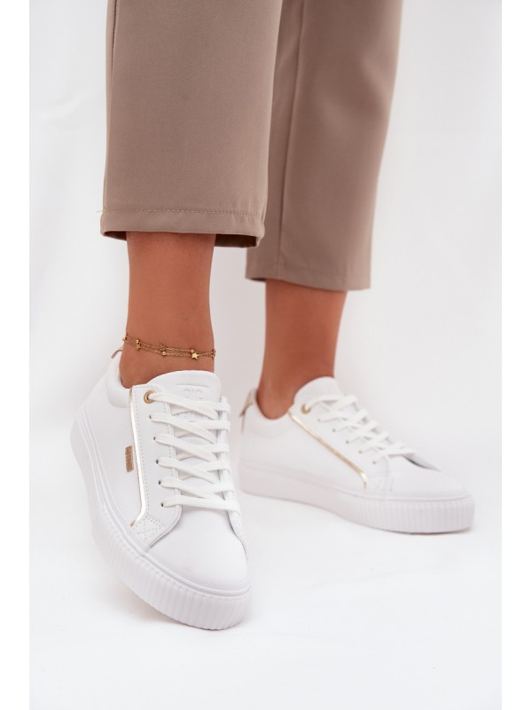 Women's Sneakers Made Of Eco Leather Big Star SS274026 White-Gold