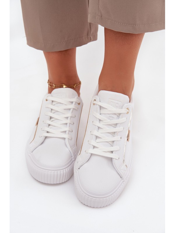 Women's Sneakers Made Of Eco Leather Big Star SS274026 White-Gold