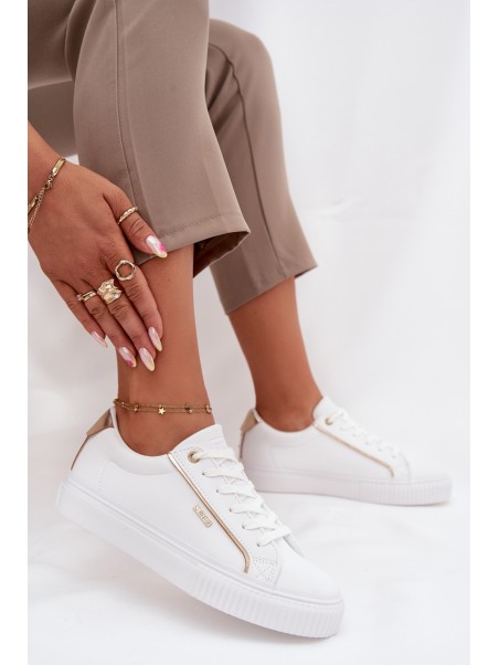Women's Sneakers Made Of Eco Leather Big Star SS274026 White-Gold