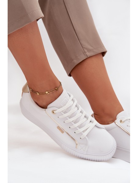 Women's Sneakers Made Of Eco Leather Big Star SS274026 White-Gold