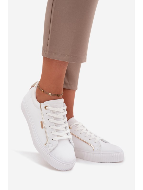 Women's Sneakers Made Of Eco Leather Big Star SS274026 White-Gold