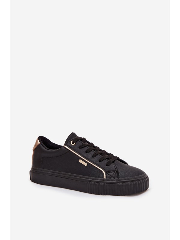 Ladies Sneakers Made Of Eco Leather Big Star SS274025 Black-Gold