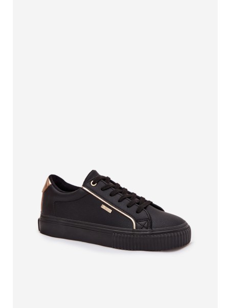 Ladies Sneakers Made Of Eco Leather Big Star SS274025 Black-Gold