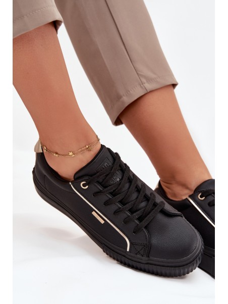 Ladies Sneakers Made Of Eco Leather Big Star SS274025 Black-Gold