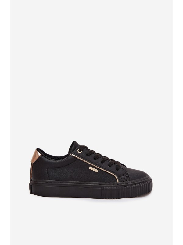 Ladies Sneakers Made Of Eco Leather Big Star SS274025 Black-Gold
